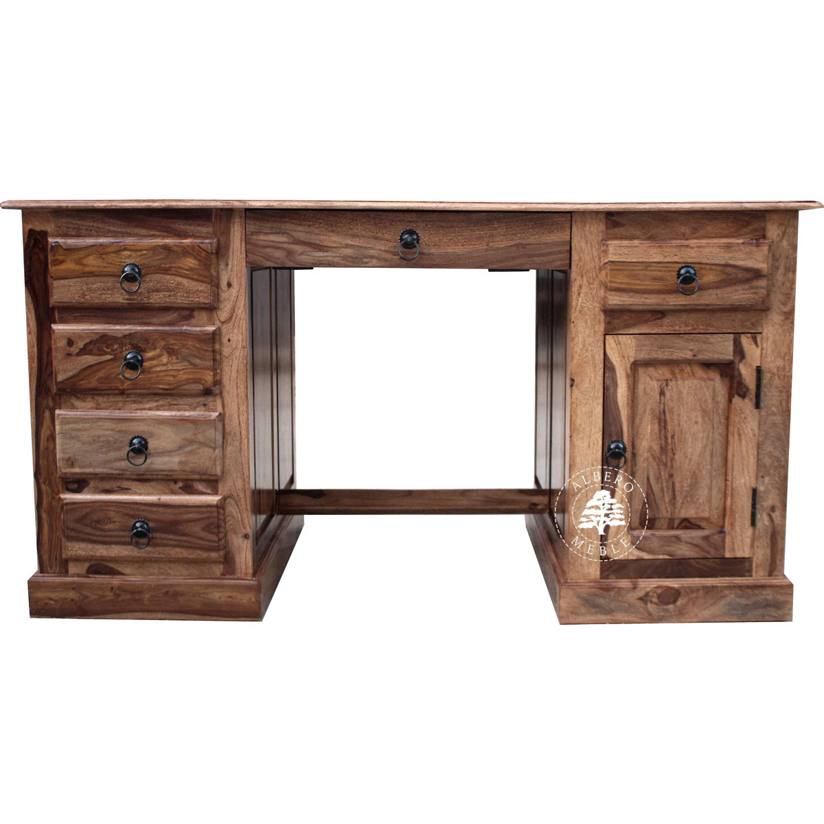 Duże biurko gabinetowe z drewna litego palisander