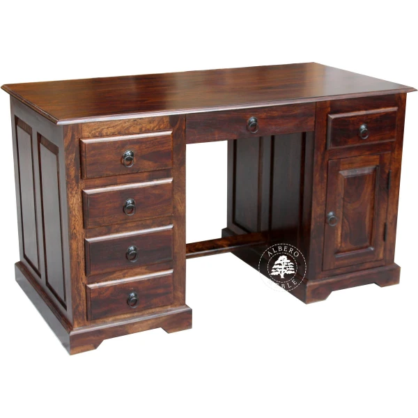 Duże biurko gabinetowe z drewna litego palisander