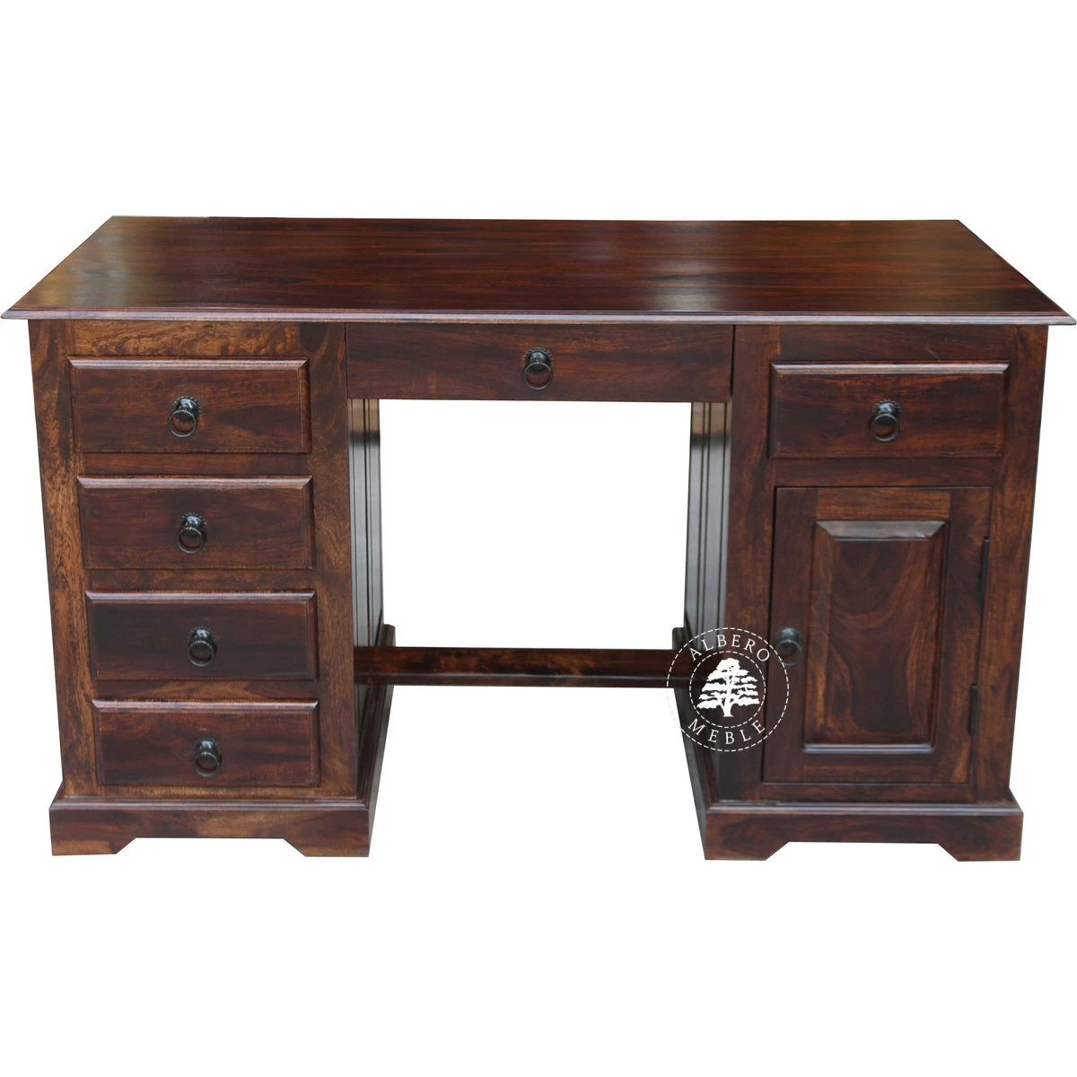 Duże biurko gabinetowe z drewna litego palisander