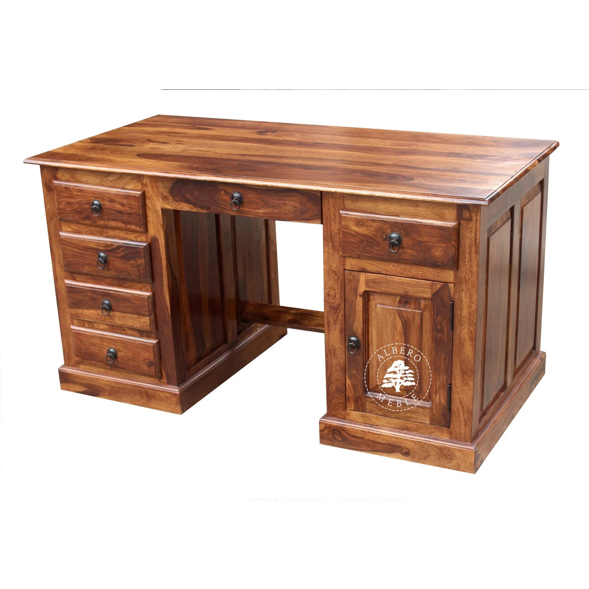 Duże biurko gabinetowe z drewna litego palisander