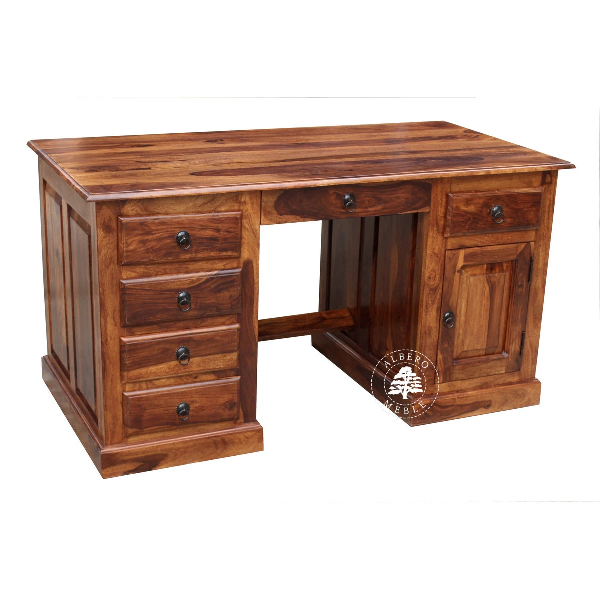 Duże biurko gabinetowe z drewna litego palisander