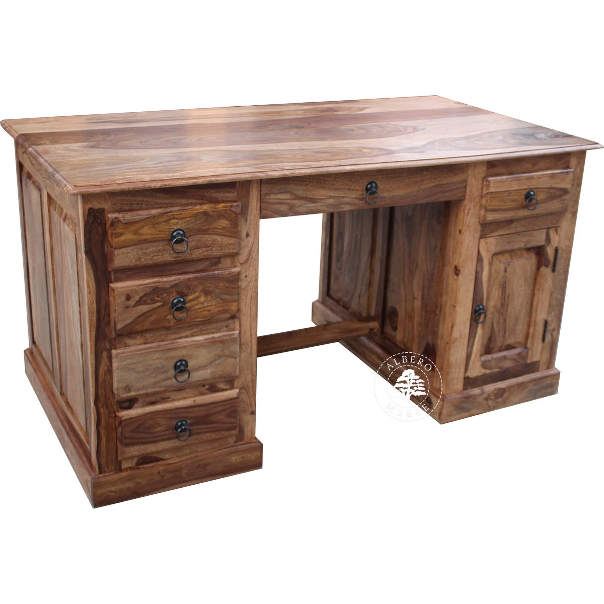 Duże biurko gabinetowe z drewna litego palisander