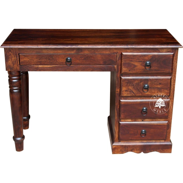 Oryginalne stylowe małe biurko na toczonych nogach z drewna