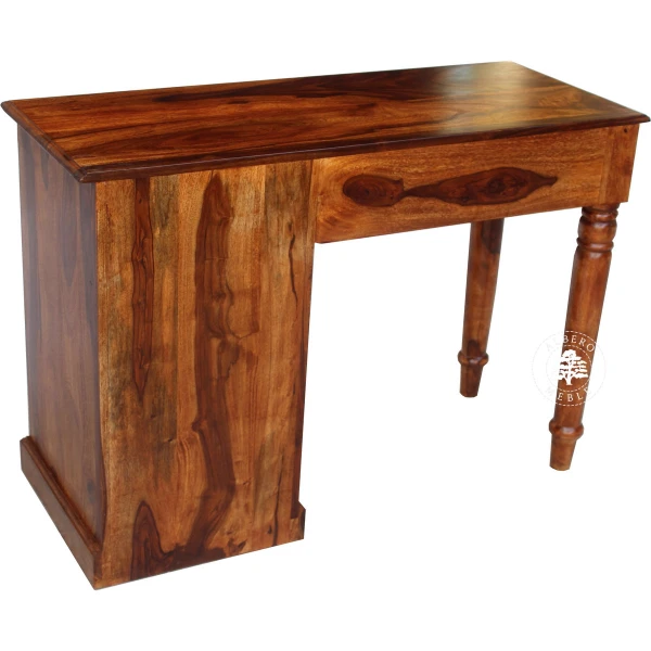 Oryginalne stylowe małe biurko na toczonych nogach z drewna