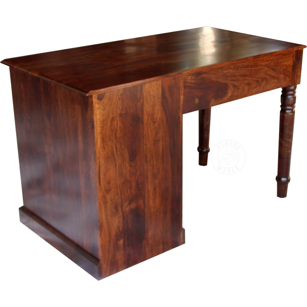 Tradycyjne kolonialne biurko z litego drewna palisander