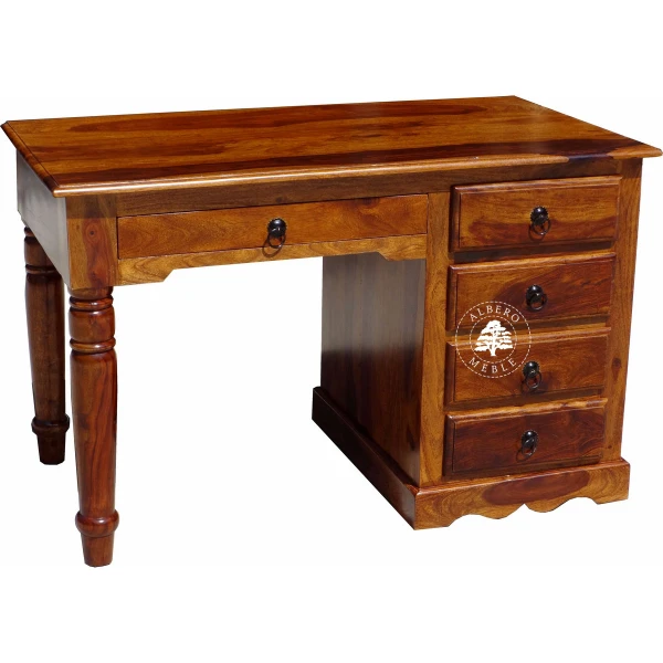 Tradycyjne kolonialne biurko z litego drewna palisander