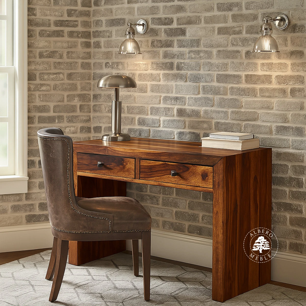 Nowoczesne proste biurko drewniane do pokoju