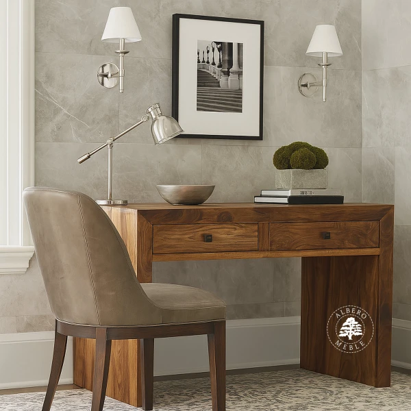 Nowoczesne proste biurko drewniane do pokoju