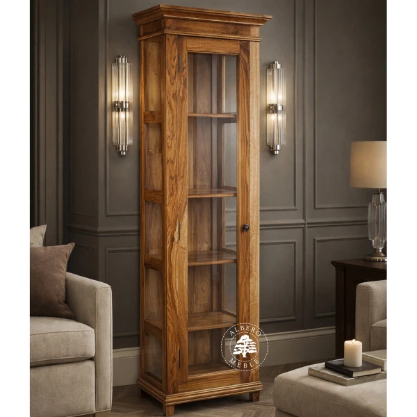 Stylowa jednodrzwiowa serwantka Albero z litego drewna