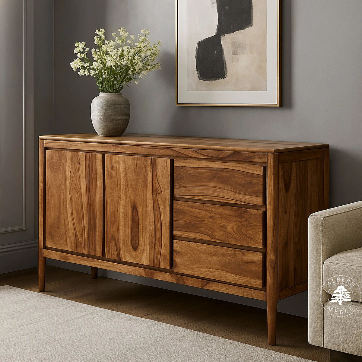 Drewniana komoda CITY z szufladami