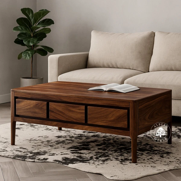 Stolik kawowy CITY z naturalnego drewna palisandru