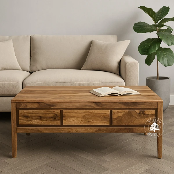 Stolik kawowy CITY z naturalnego drewna palisandru