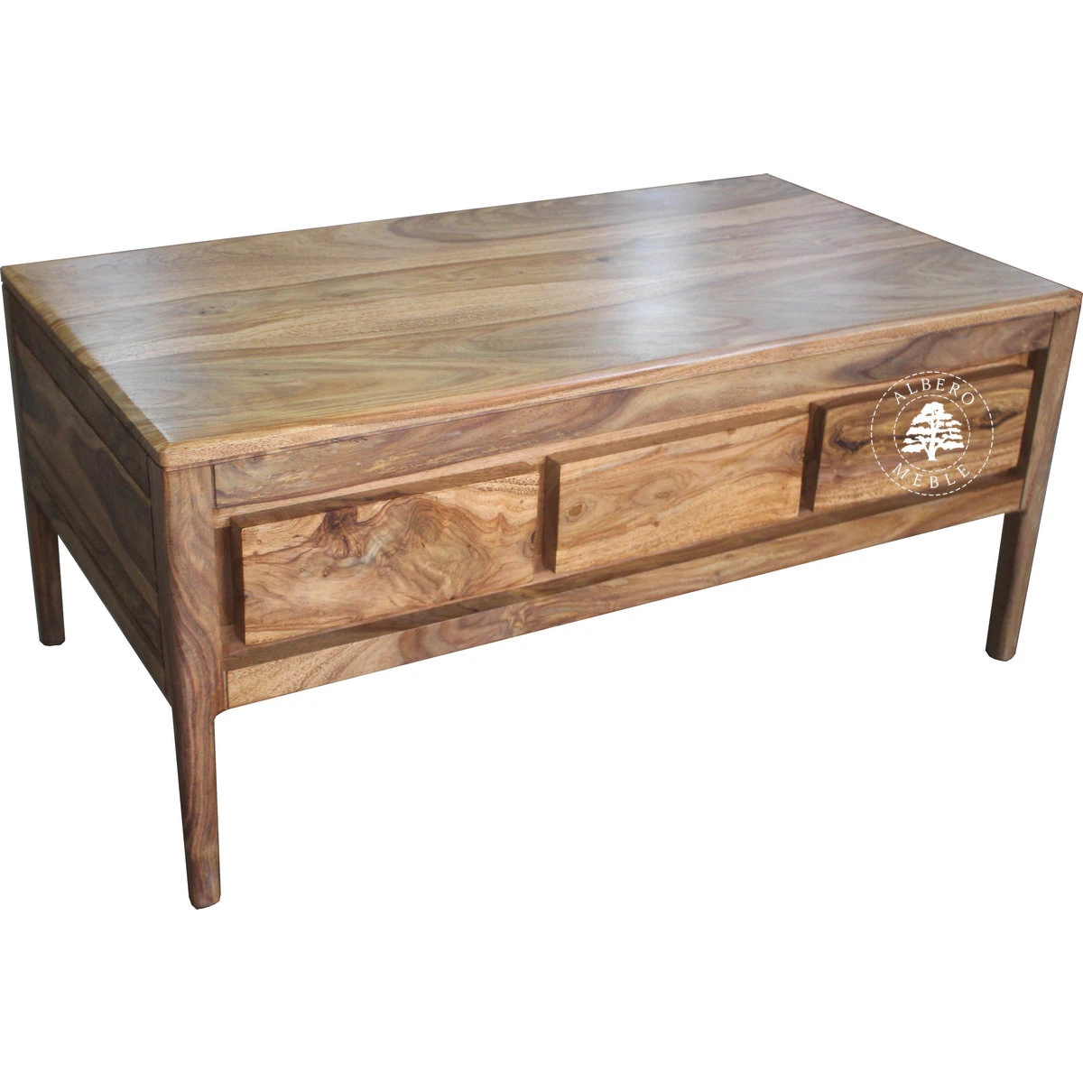 Stolik kawowy CITY z naturalnego drewna palisandru