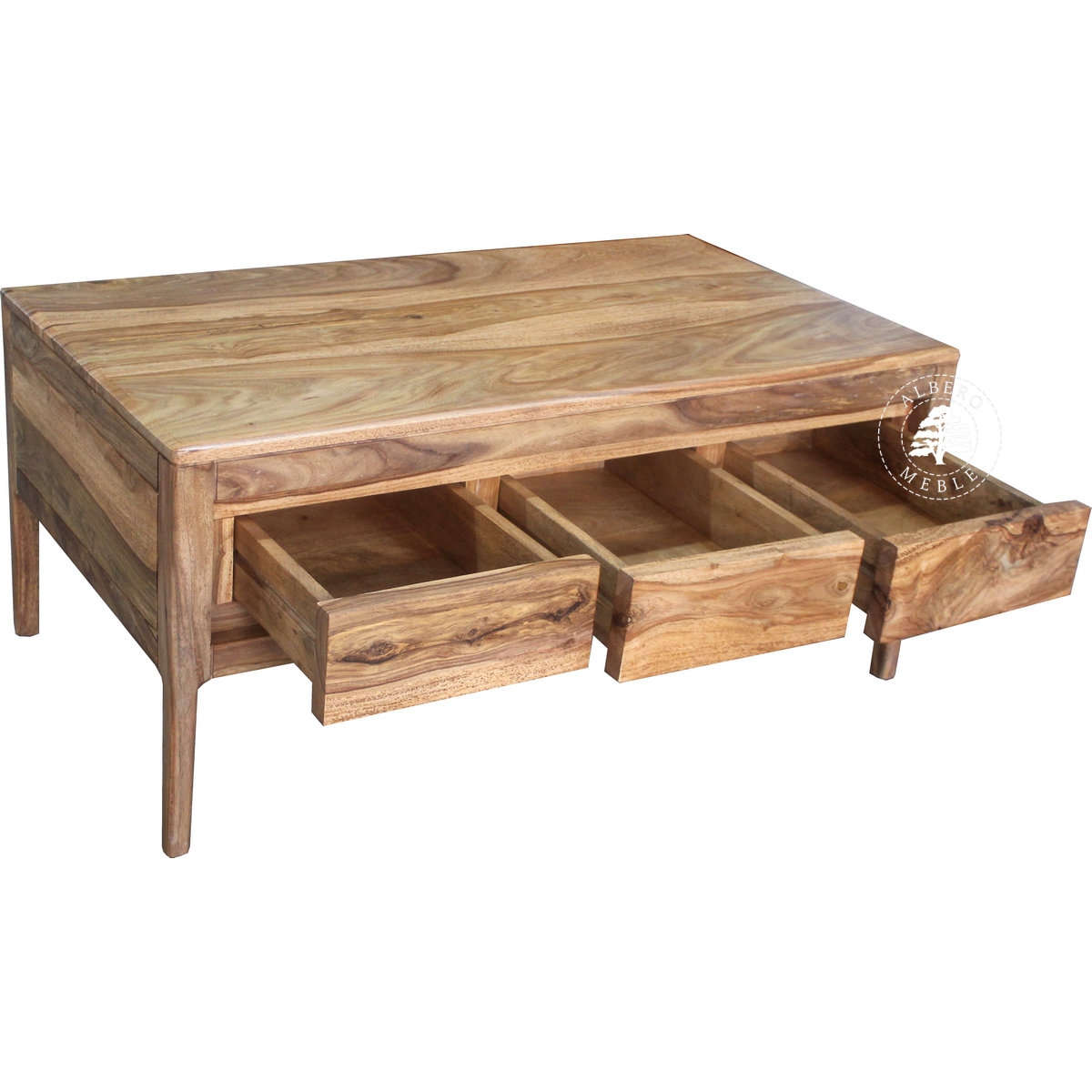 Stolik kawowy CITY z naturalnego drewna palisandru