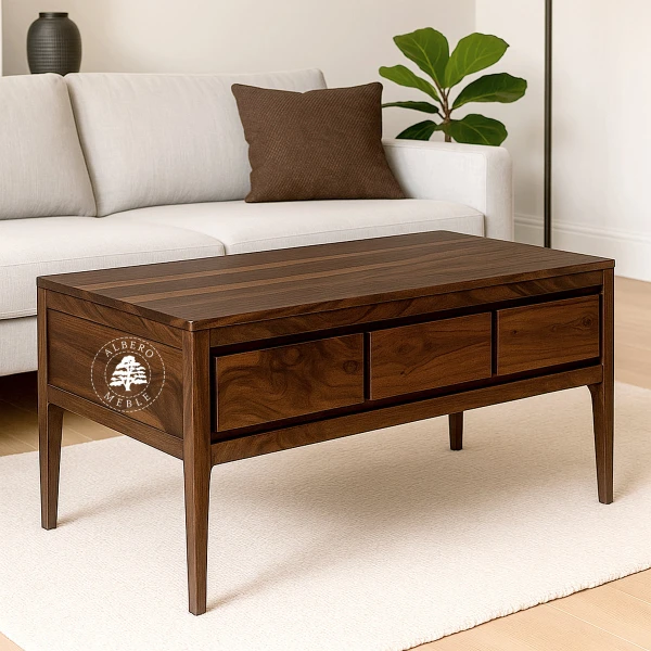 Stolik kawowy CITY z naturalnego drewna palisandru