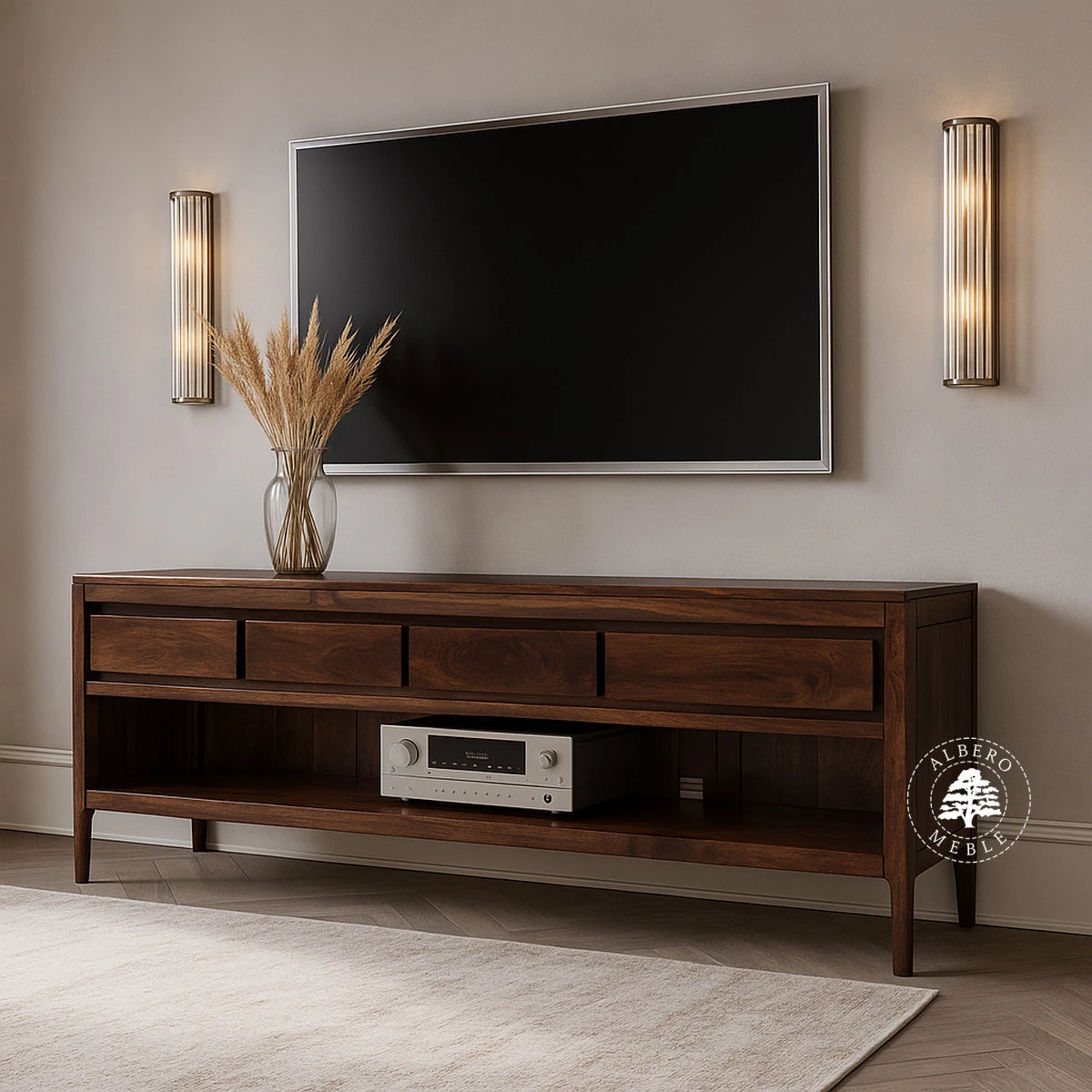 Komoda RTV CITY z drewna palisandrowego