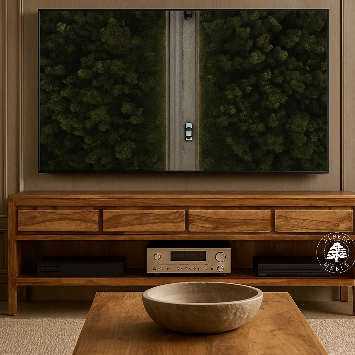 Komoda RTV CITY z drewna palisandrowego