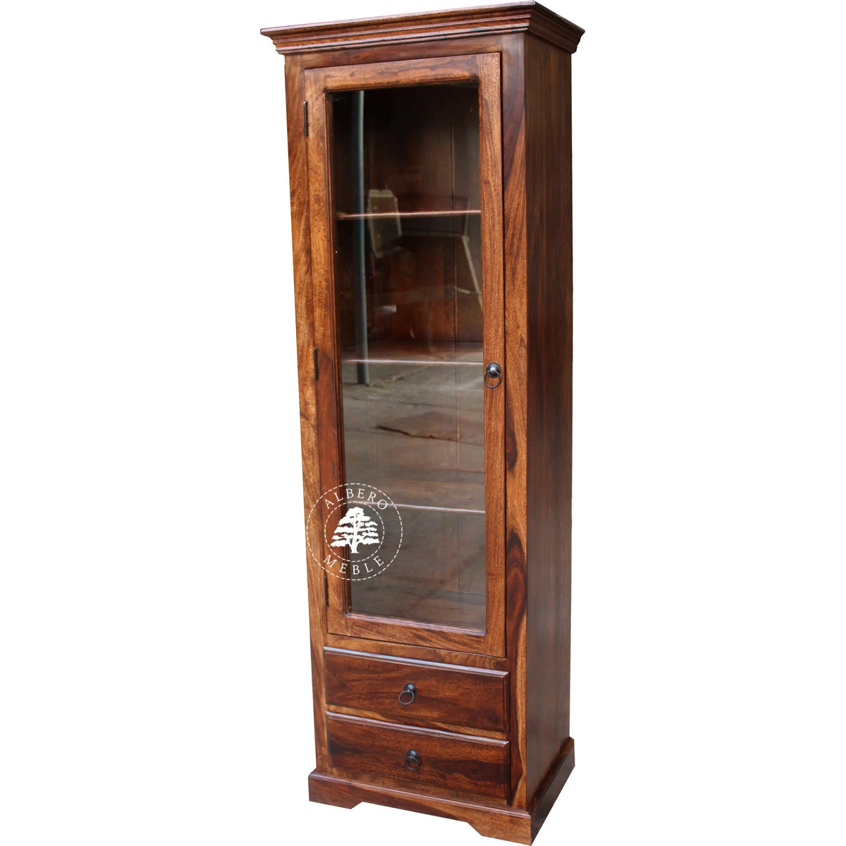 Witryna drewniana jednodrzwiowa klasyczna prawostronna