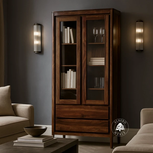 Witryna CITY z naturalnego drewna palisandrowego