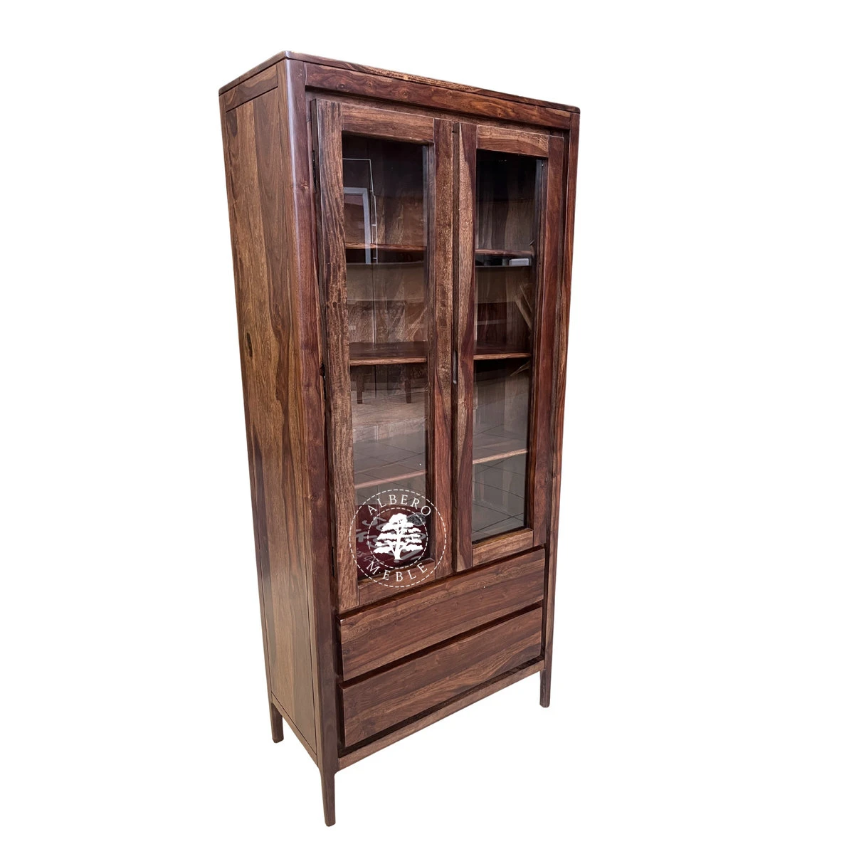 Witryna CITY z naturalnego drewna palisandrowego