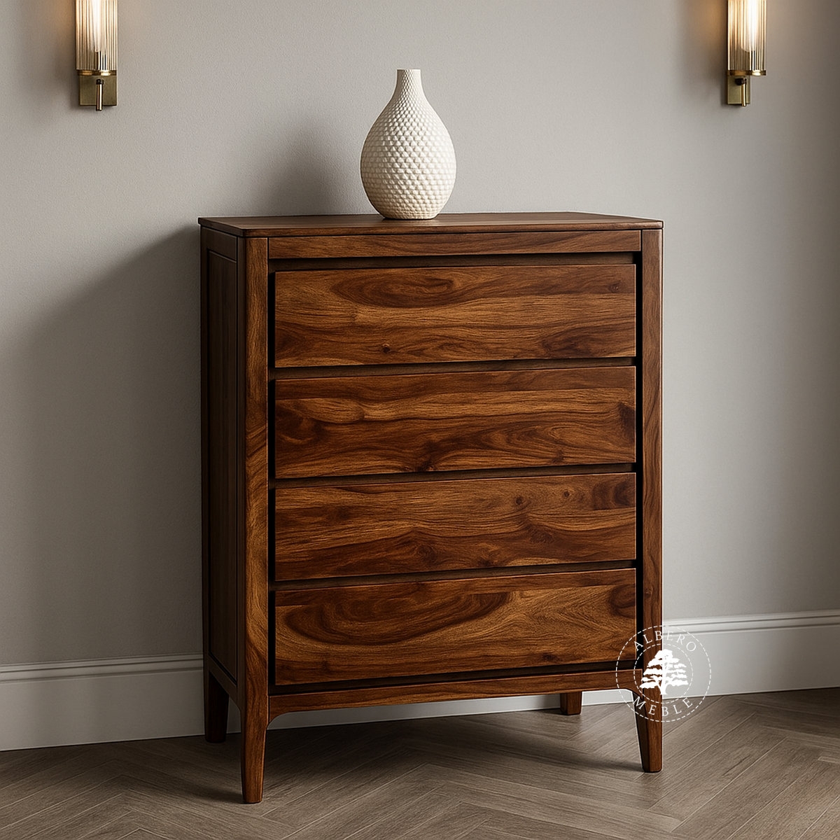 Komoda na bieliznę z litego drewna