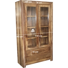 Witryna z drewna litego nowoczesna dwudrzwiowa