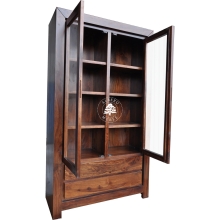 Witryna z drewna litego nowoczesna dwudrzwiowa