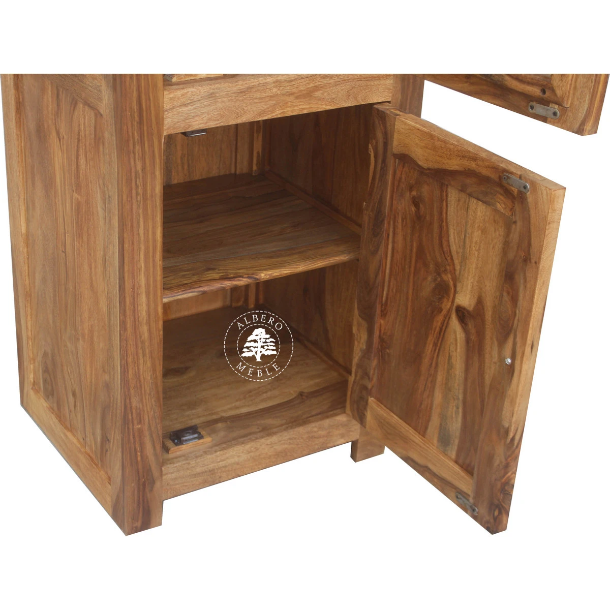 Wąska Przeszklona Drewniana Witryna w Minimalistycznym Styl