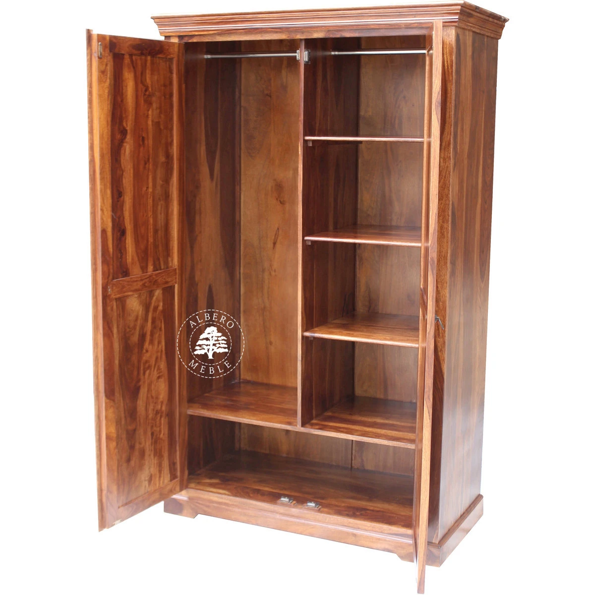 Wolnostojąca Drewniana Szafa w Stylu Kolonialnym