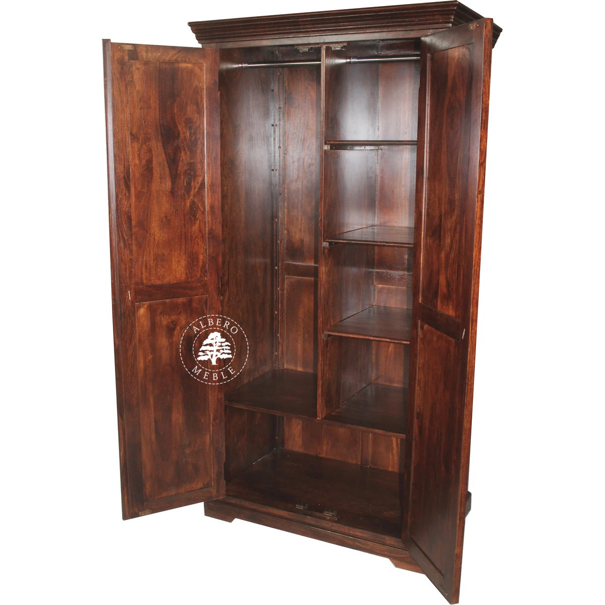 Wolnostojąca Drewniana Szafa w Stylu Kolonialnym