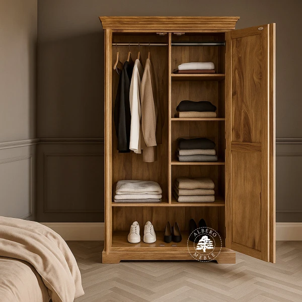 Wolnostojąca Drewniana Szafa w Stylu Kolonialnym