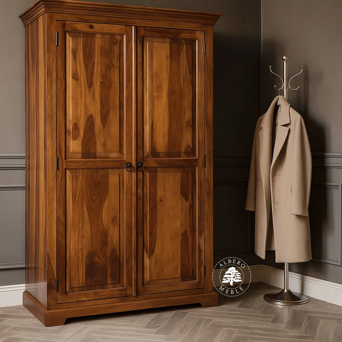 Kolonialna Szafa z Drewna Palisandru