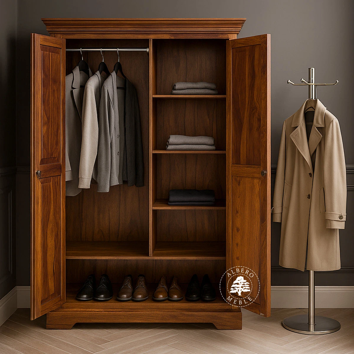 Kolonialna Szafa z Drewna Palisandru