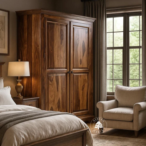 Duża Dwudrzwiowa Drewniana Szafa na Wymiar do Sypialni
