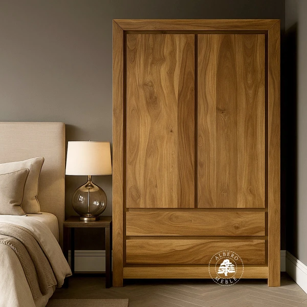 Nowoczesna Szafa z Litego Drewna Egzotycznego