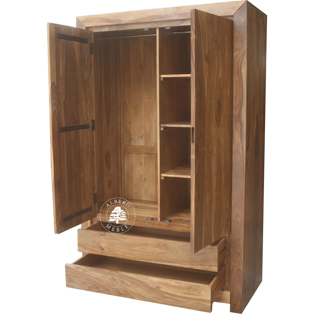 Nowoczesna Szafa z Litego Drewna Egzotycznego