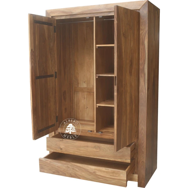 Nowoczesna Szafa z Litego Drewna Egzotycznego