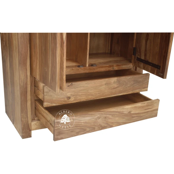 Nowoczesna Szafa z Litego Drewna Egzotycznego