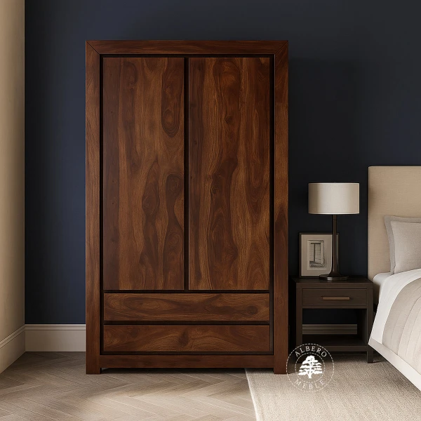 Nowoczesna Szafa z Litego Drewna Egzotycznego