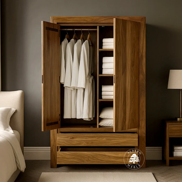 Nowoczesna Szafa z Litego Drewna Egzotycznego