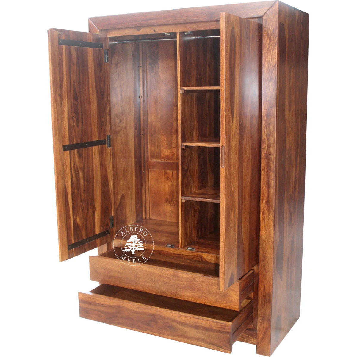 Nowoczesna Szafa z Litego Drewna Egzotycznego