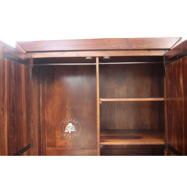 Nowoczesna Szafa z Litego Drewna Egzotycznego