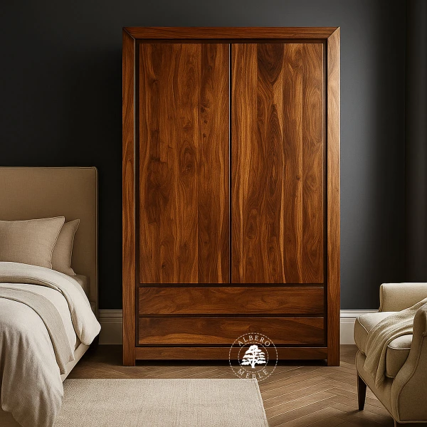 Nowoczesna Szafa Drewniana do Sypialni z Szufladami