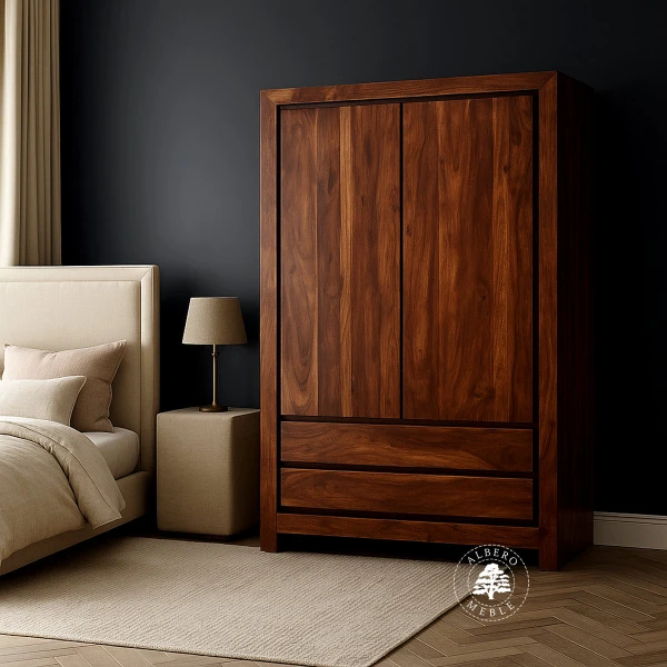 Nowoczesna Szafa Drewniana do Sypialni z Szufladami