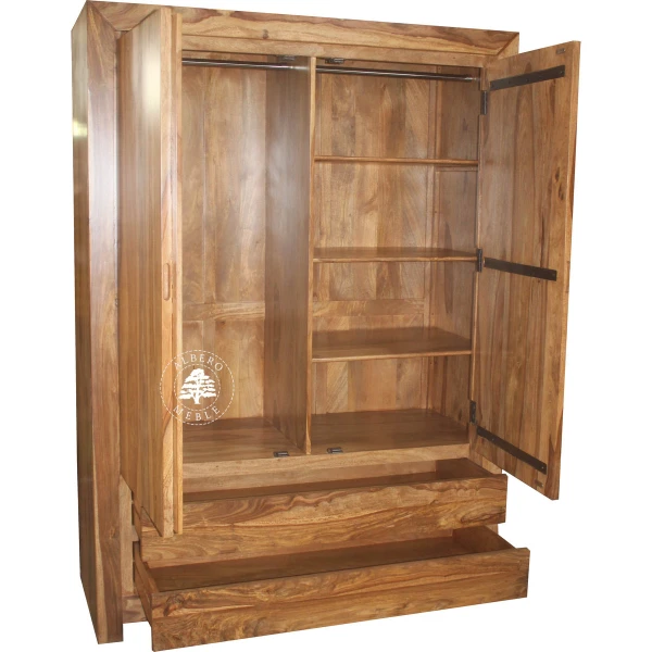 Nowoczesna Szafa Drewniana do Sypialni z Szufladami