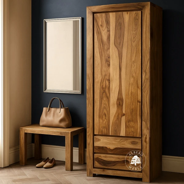 Wąska i Głęboka Nowoczesna Szafa Drewniana