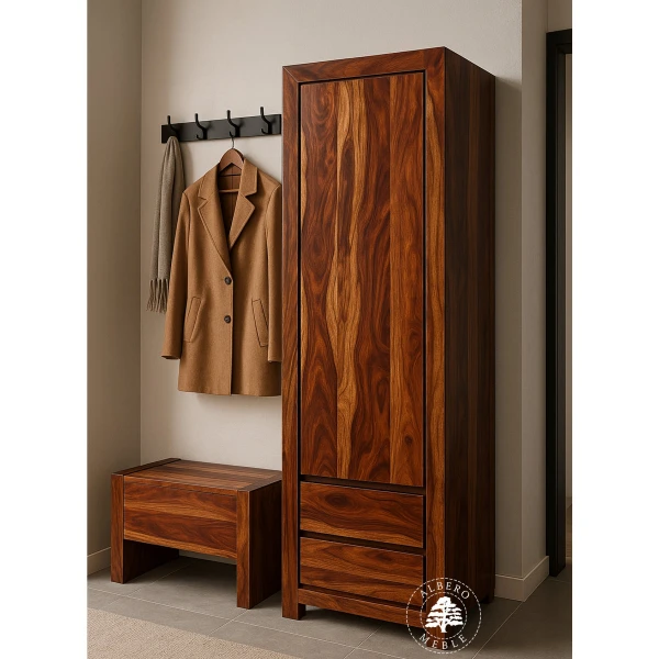 Wąska i Głęboka Nowoczesna Szafa Drewniana