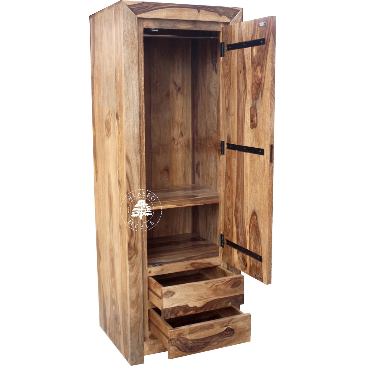 Wąska i Głęboka Nowoczesna Szafa Drewniana