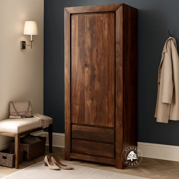 Wąska i Głęboka Nowoczesna Szafa Drewniana