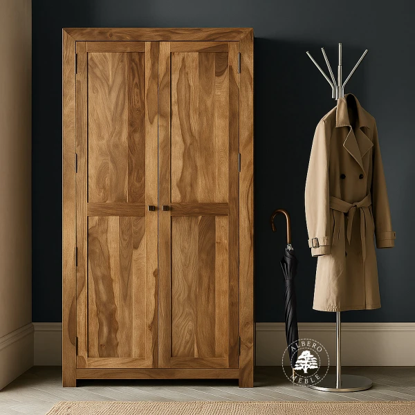 Prosta Szafa z Litego Drewna w Nowoczesnym, Minimalistycznym